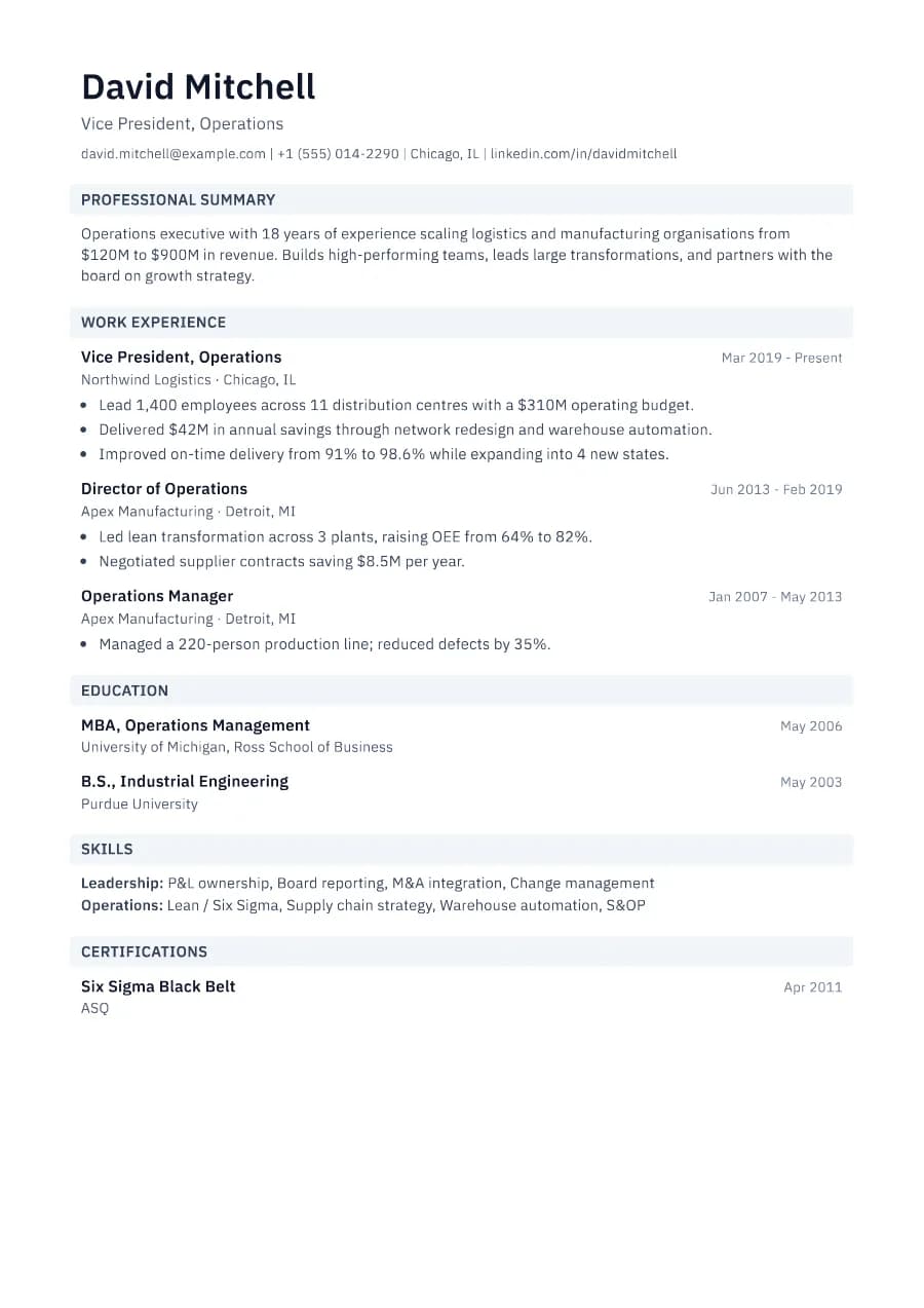 Slate resume template preview: light grey section bands